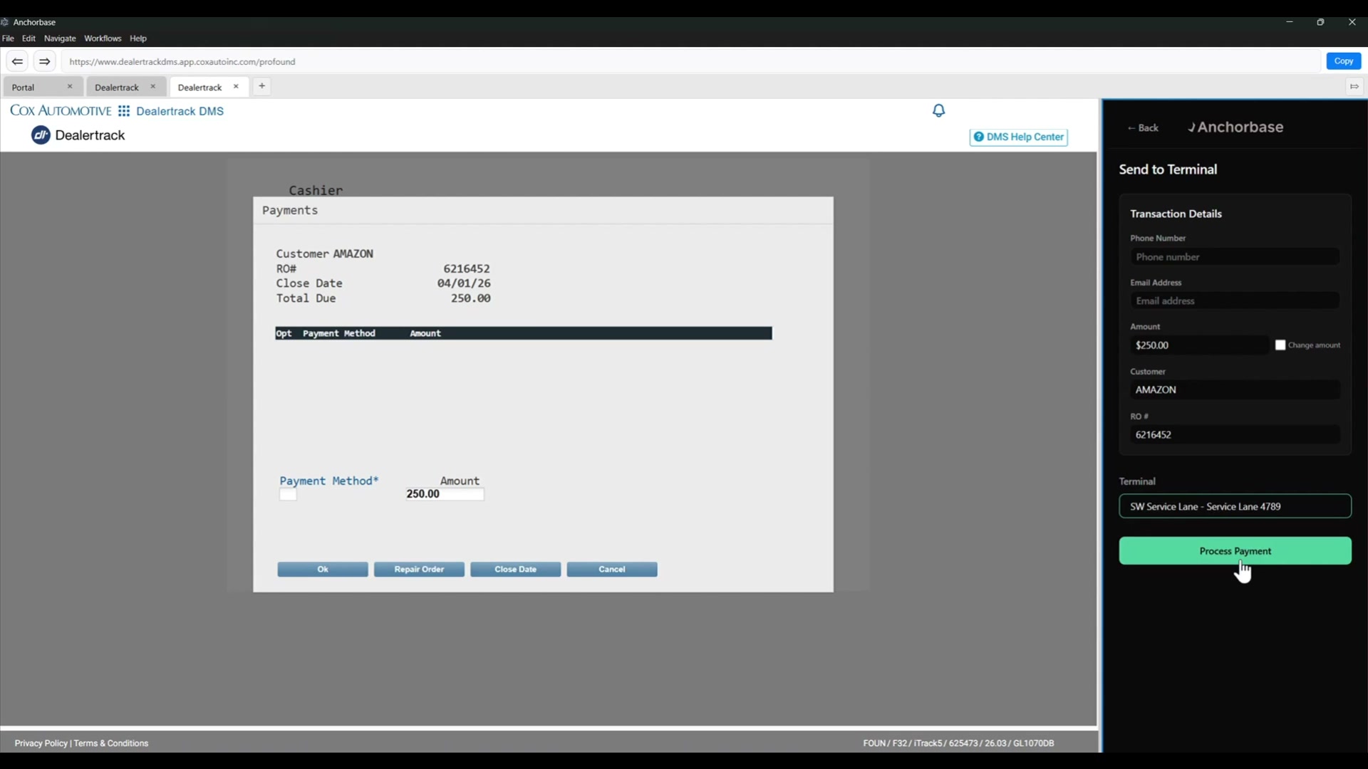 Paid invoices can be reviewed and reconciled back into the DealerTrack general ledger workflow.
